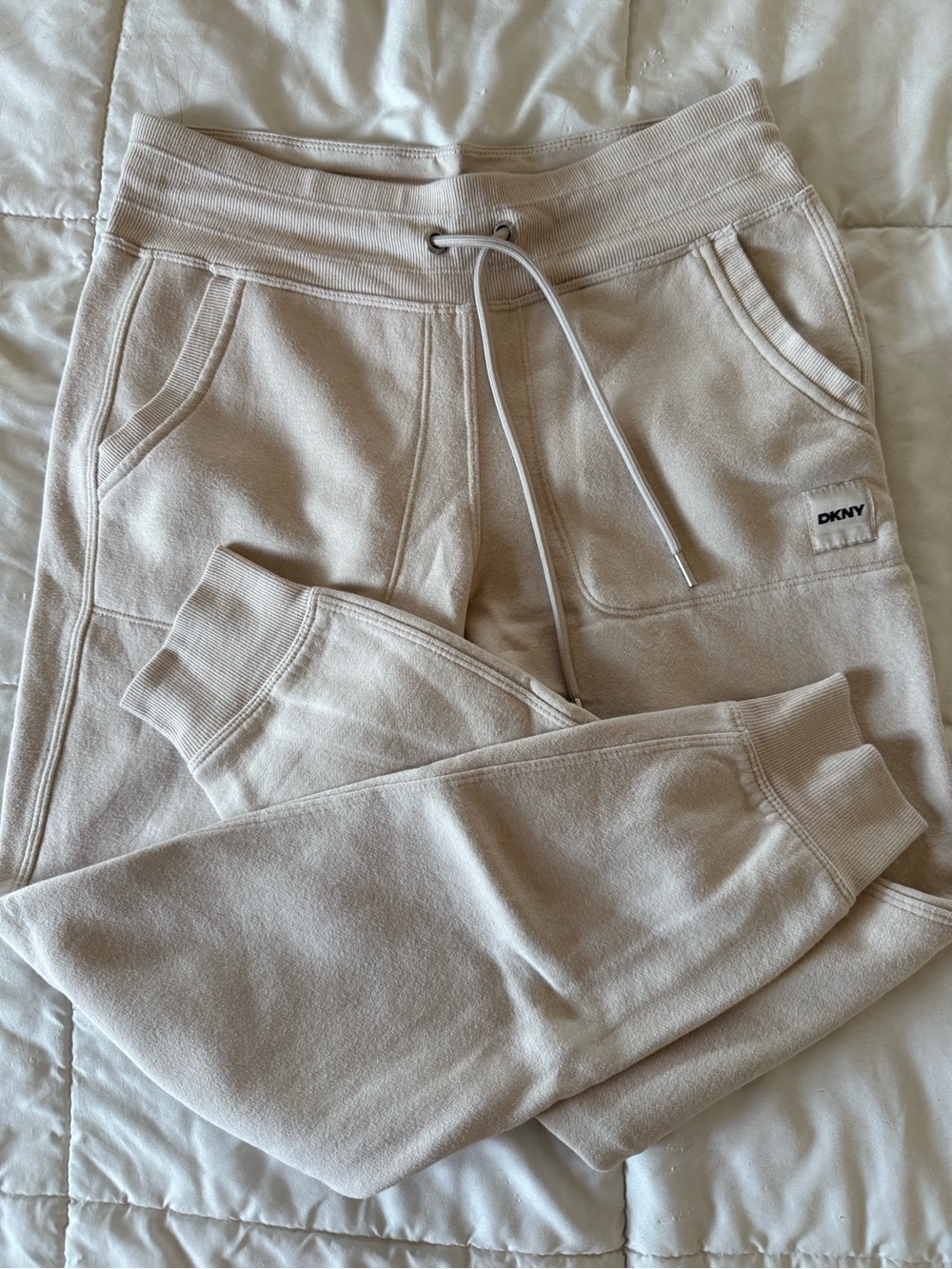 DKNY Light Beige Drawstring Joggers